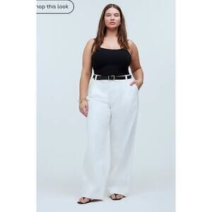 NWT Madewell The Plus Harlow Wide-Leg‎ Jean in Tile White Size 22W